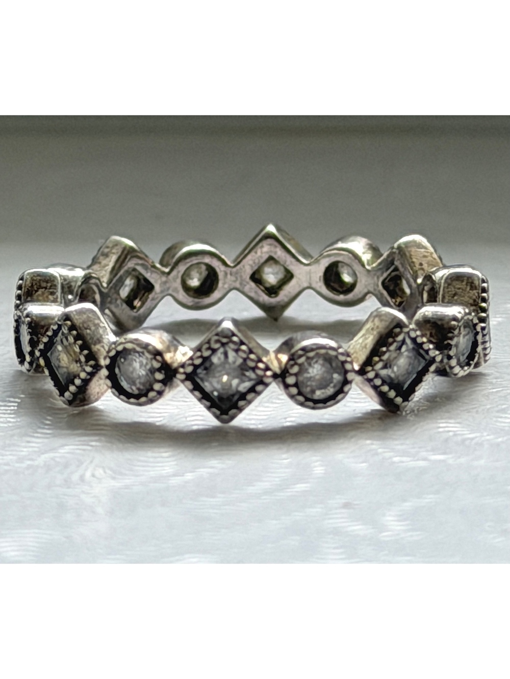 Pandora Alluring Brilliant Princess Eternity Ring Silver 190943CZ Size 5